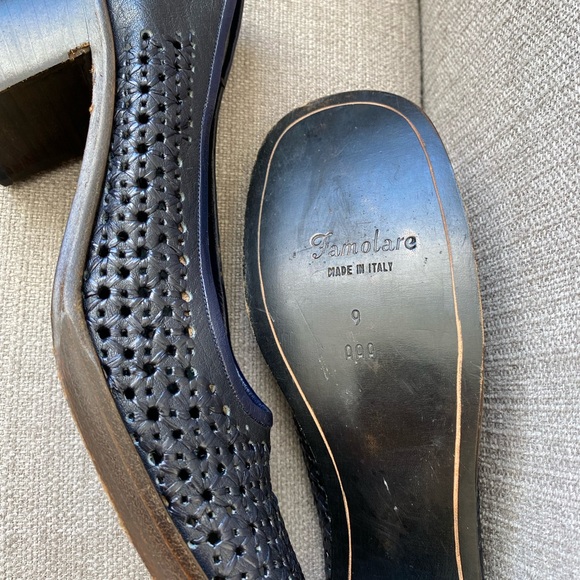 Vintage 70’s Navy Leather Famolare Italian Shoes - Picture 4 of 6